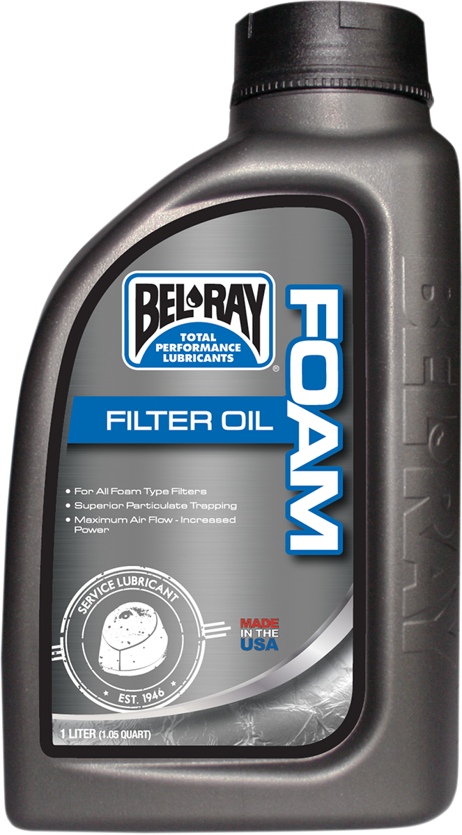 BEL-RAY Foam Filter Oil - 1L Bottle (Part Number 99190-B1LW) for Enhanced Airflow and Engine Protection