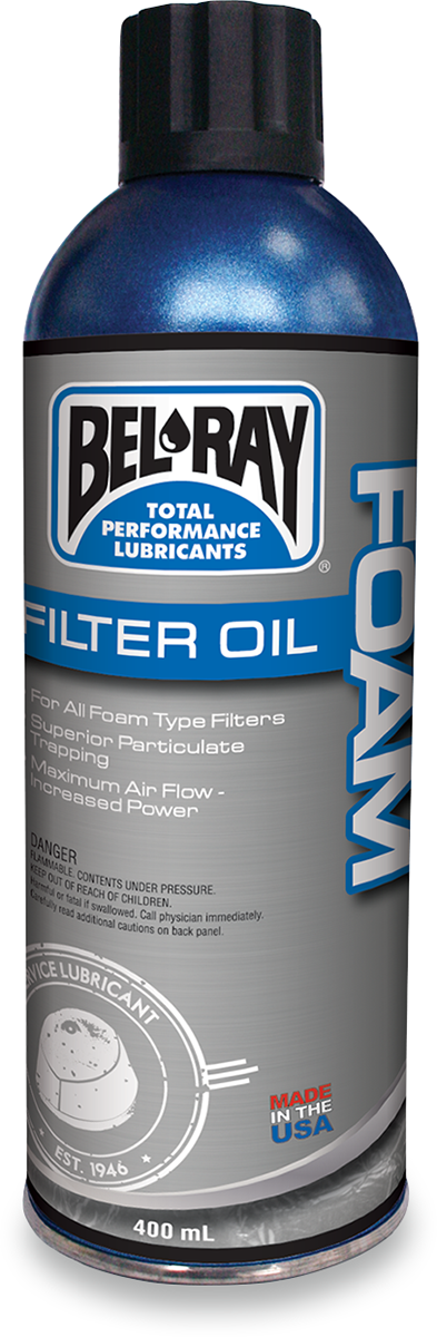 BEL-RAY Foam Filter Oil 400 ml Aerosol (Part Number 99200-A400W)