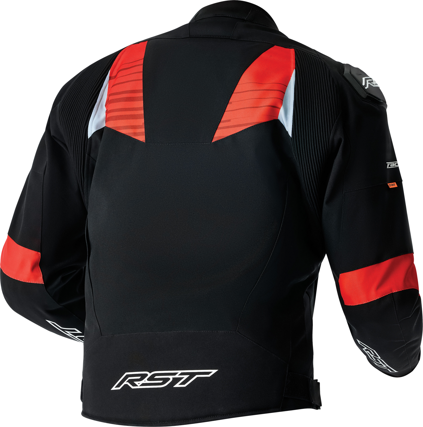RST Tractech Evo D3o Textile Jacket with Red and Flo Red Accents - Large