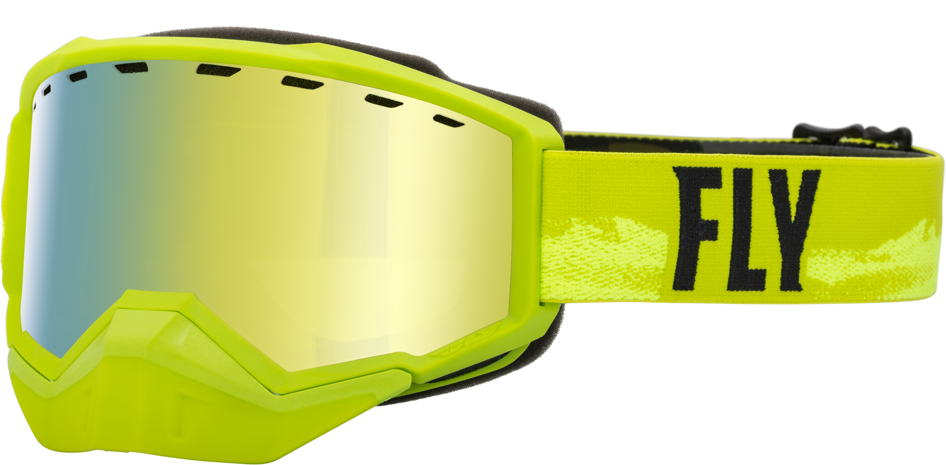Fly Racing Focus Snow Goggle Green/Black with Gold Mirror and Yellow Lens