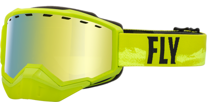 Fly Racing Focus Snow Goggle Green/Black with Gold Mirror and Yellow Lens