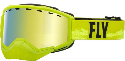 Fly Racing Focus Snow Goggle Green/Black with Gold Mirror and Yellow Lens