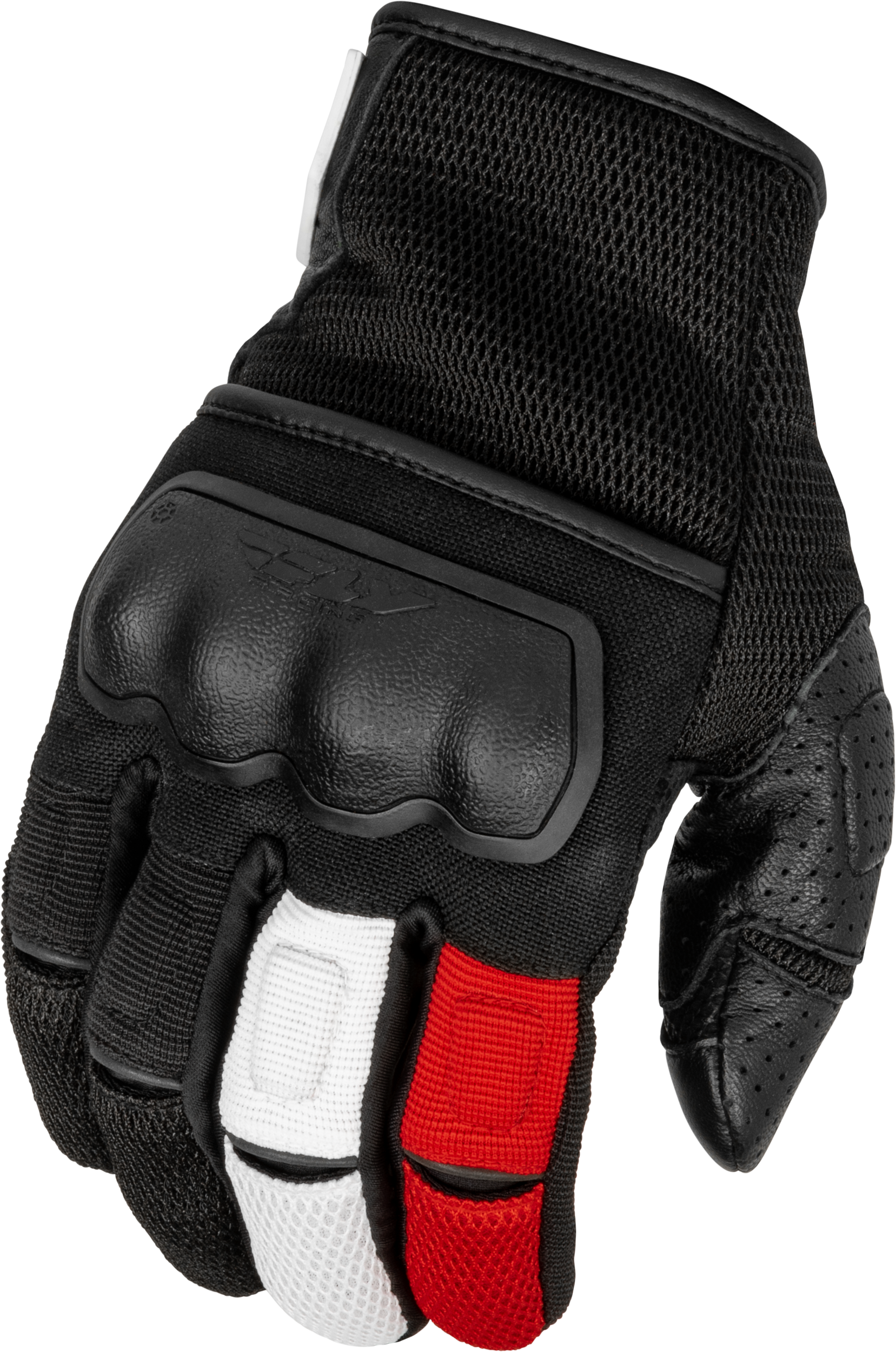 Fly Racing Coolpro Force Gloves Black/White/Red Large – Durable Goat Skin Leather with Hard Knuckle Protection