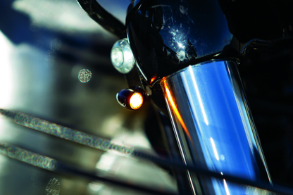 Kuryakyn Kellermann Atto Clear Lens Amber LED Lights in Satin Black