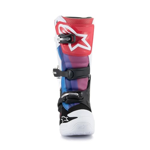 Alpinestars Tech 7S Youth Motocross Boots (White/Black/Rainbow, 8)