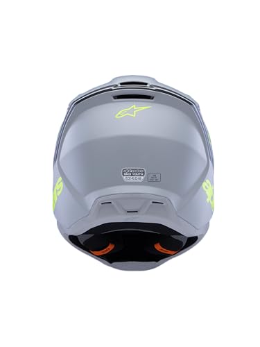 Alpinestars S-M3 Youth Moto Helmet (Grey/Black/Yellow Fluo, Youth Large)