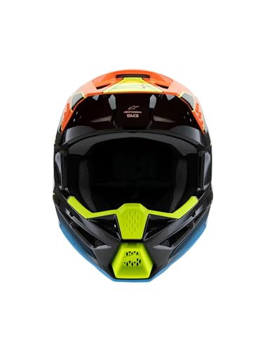 Alpinestars S-M3 Youth Moto Helmet (Black/Orange/Yellow Fluo, Youth Small)