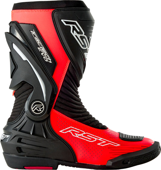 RST Tractech Evo D3o Motorcycle Boots Black and Fluorescent Red, Size 10