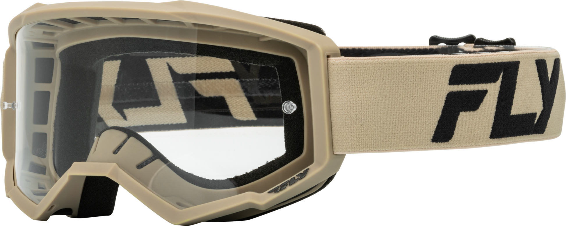 FLY RACING Youth Focus Goggle Khaki/Black with Clear Lens