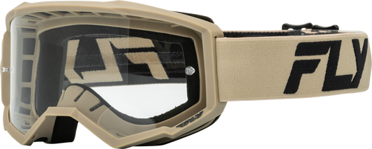 FLY RACING Youth Focus Goggle Khaki/Black with Clear Lens
