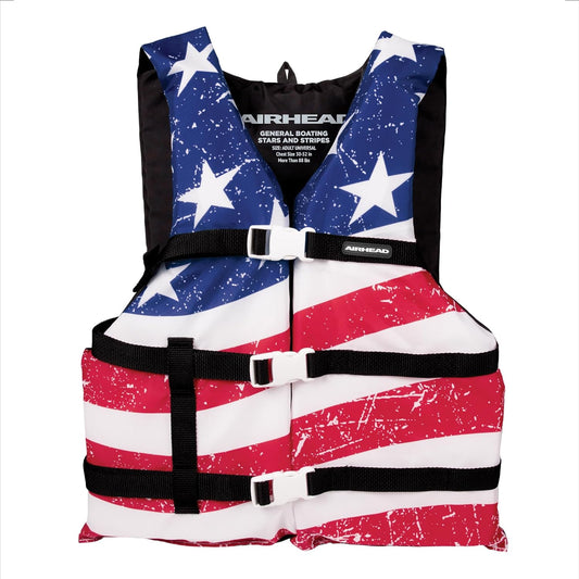 AIRHEAD SPORTS GROUP Stars & Stripes PFD Vest - Red/White/Blue - One Size 30098-15-A-US