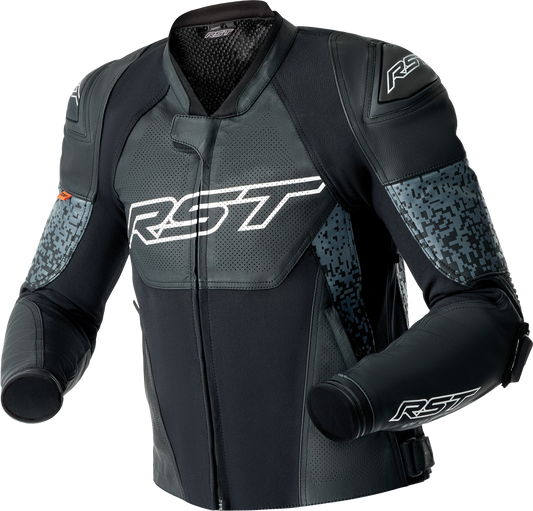 RST Ps Supersport K D3O Leather Motorcycle Jacket Grey/Black Large