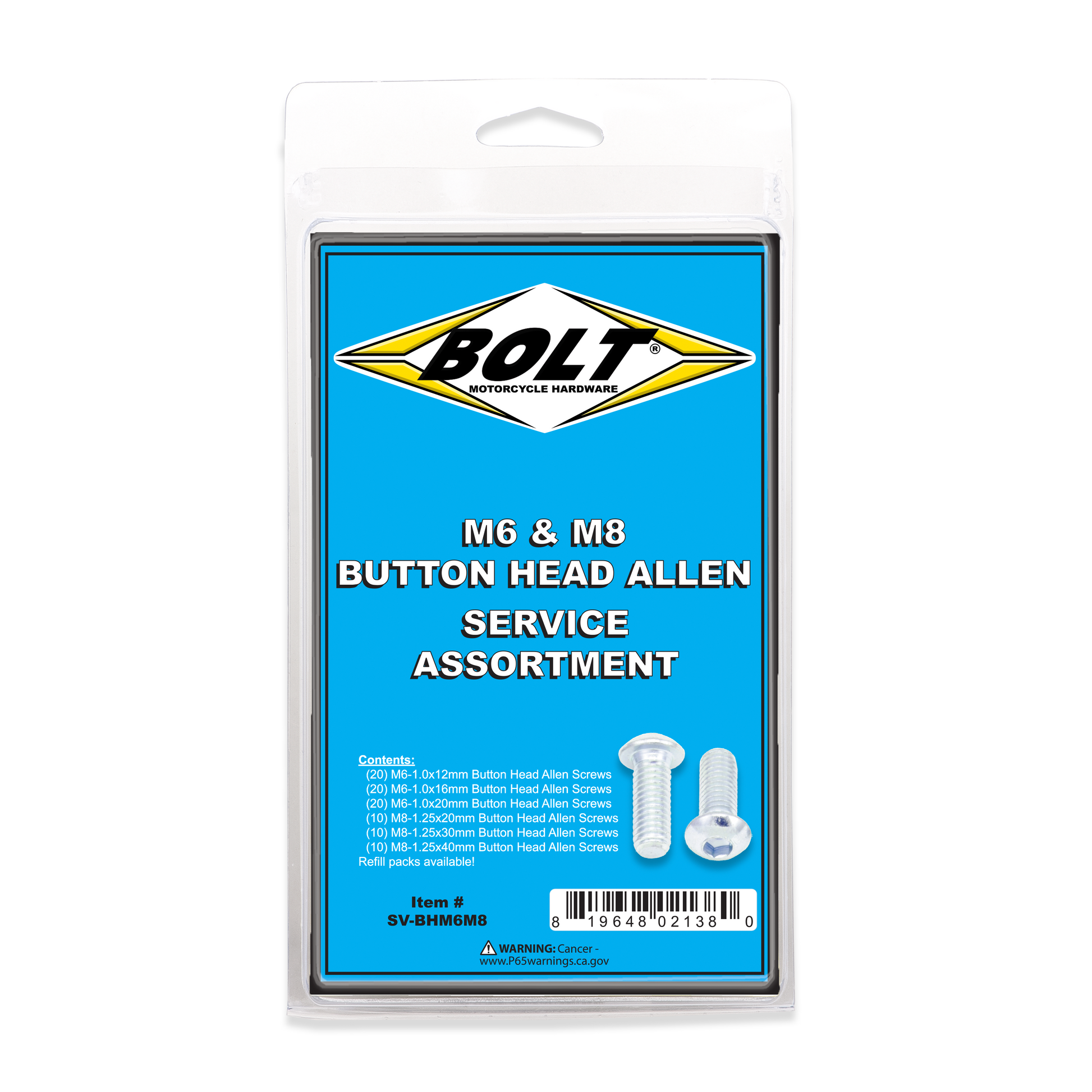 BOLT SV-BHM6M8 Button Head Allen Bolt Assortment - 90 Piece Kit