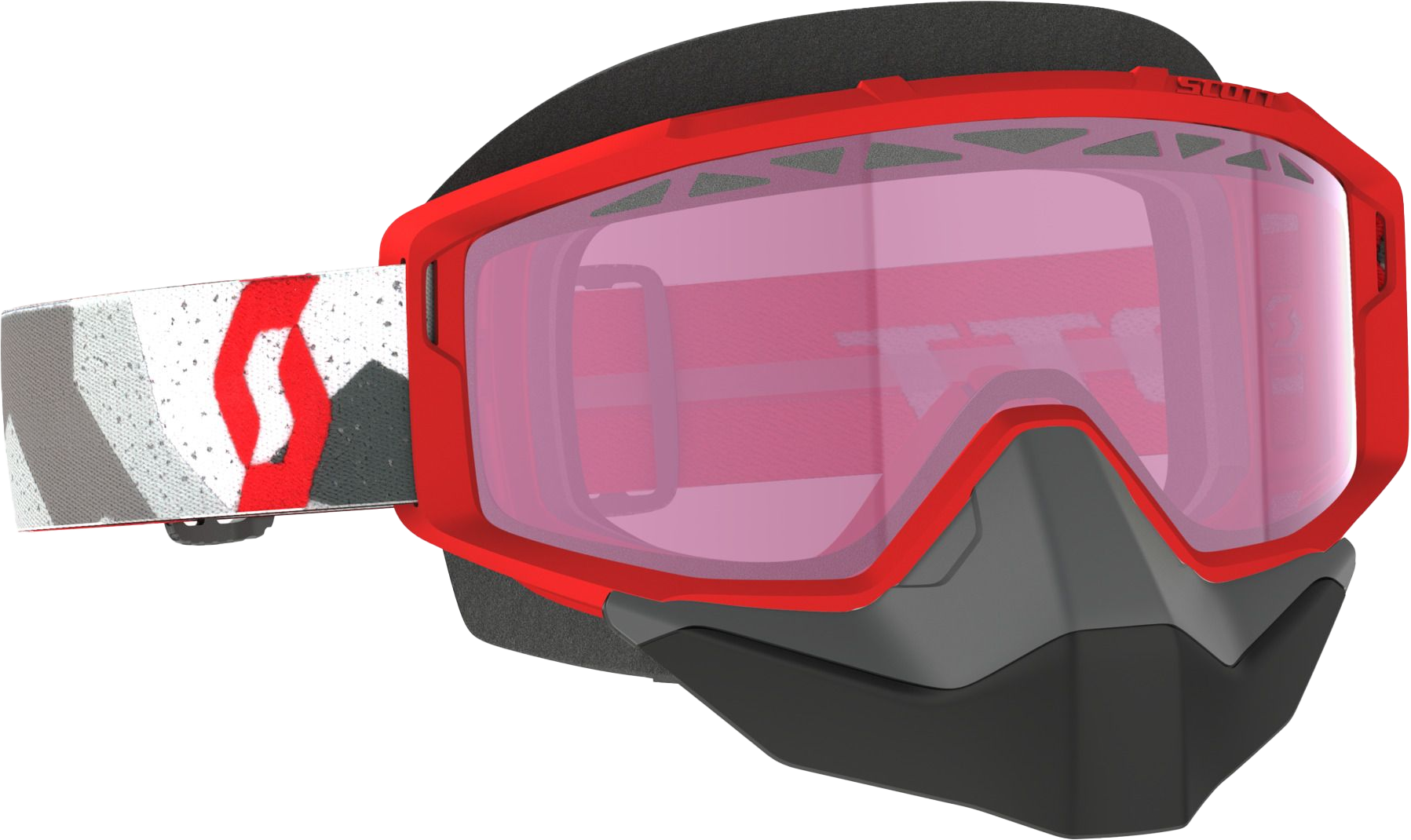 SCOTT Primal Snow Cross Goggle Camo White with Red Rose Tint - Model 278606-7434134