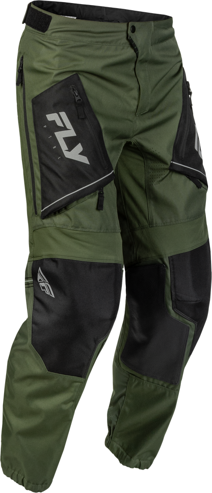 Fly Racing Patrol Pants Forest Green/Black Size 30 - Durable Multi-Panel Construction with Ventilated Comfort Mesh Liner