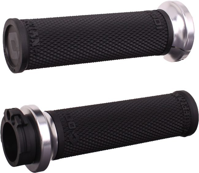 ODI Rufian Grips Cable 1 inch Black/Silver for V-Twin Performance