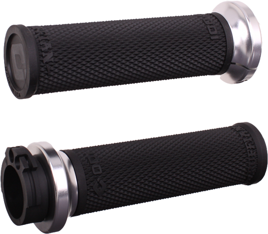 ODI Rufian Grips Cable 1 inch Black/Silver for V-Twin Performance