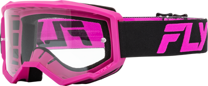 YOUTH FOCUS GOGGLE BLACK/PINK W/ CLEAR LENS