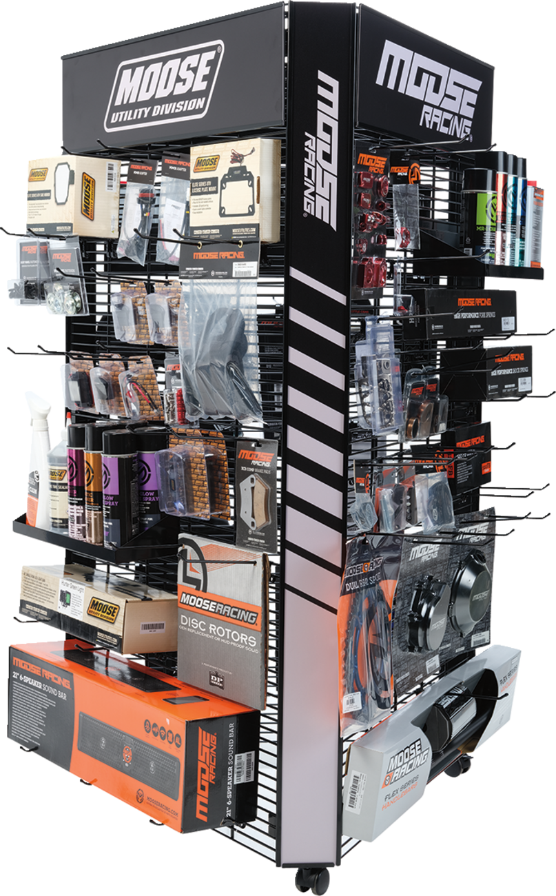 MOOSE OFFROAD Hardparts Display with 60 Hooks and 3 Shelves - Part Number 9903-0727
