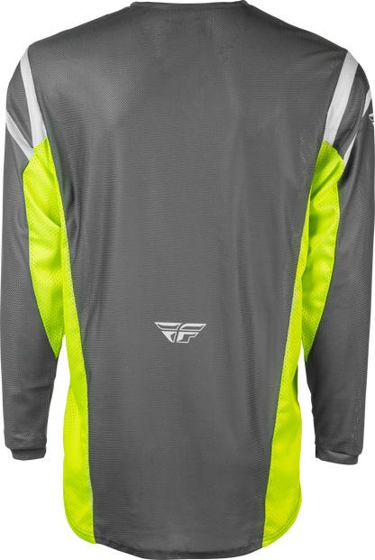 Fly Racing Kinetic Mesh Center Jersey Grey/White/Hi Vis Medium