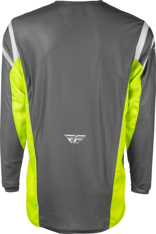 Fly Racing Kinetic Mesh Center Jersey Grey/White/Hi Vis Medium