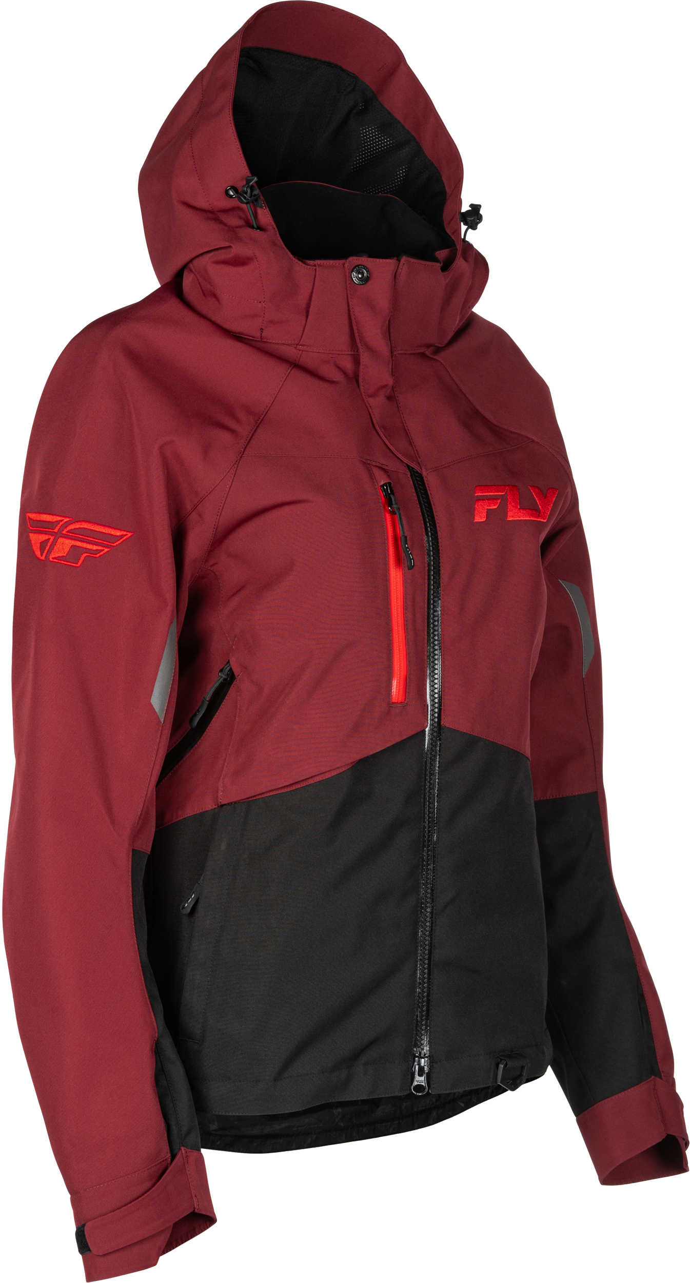 Fly Racing Women's Carbon Jacket Merlot and Red, Size 2X