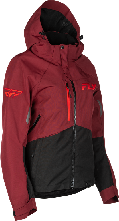 Fly Racing Women's Carbon Jacket Merlot and Red, Size 2X