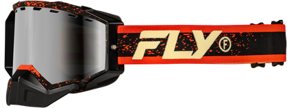 Fly Racing Zone Snow Goggle Black/Red/Cream with Red Mirror and Amber Lens