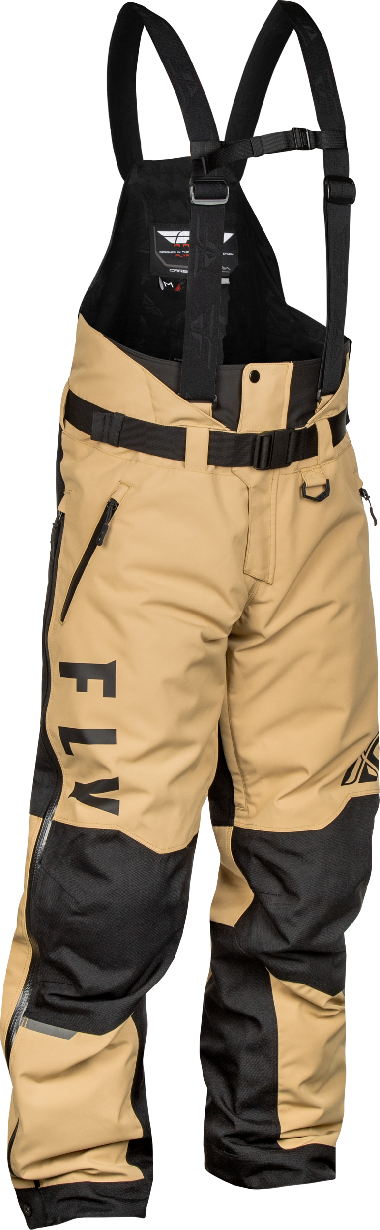 Fly Racing Carbon Bibs Black and Tan 2X - Durable Performance Motorcycle Gear