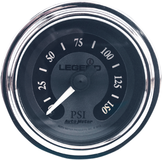 Legend Suspension Titanium Fairing Mounted LED Backlit PSI Gauge - 0-150 PSI by Auto Meter Part 2212-0493