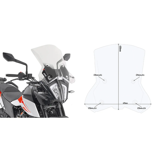 GIVI 7710DT Windshield for KTM - Clear, Smoked, and Sport Styles