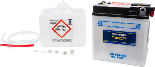 Fire Power 6N11A-1B 6V Battery with Acid for Reliable Power and Cold Cranking Capacity