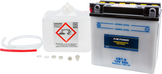 FIRE POWER CB7-A 12V Heavy Duty Battery with Acid Pack for Suzuki GN125E and Arctic Cat Vehicles