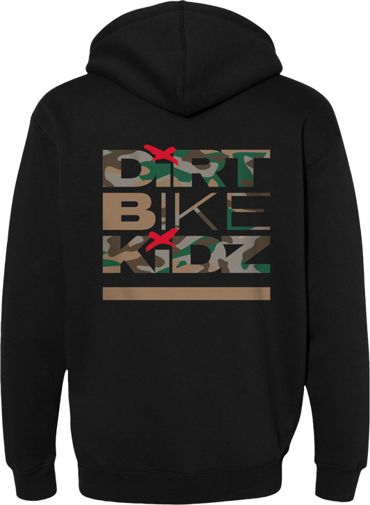 DBK Camo Shovels Hoodie Black 2X with 10oz Cotton-Poly Blend and Comfortable Fit