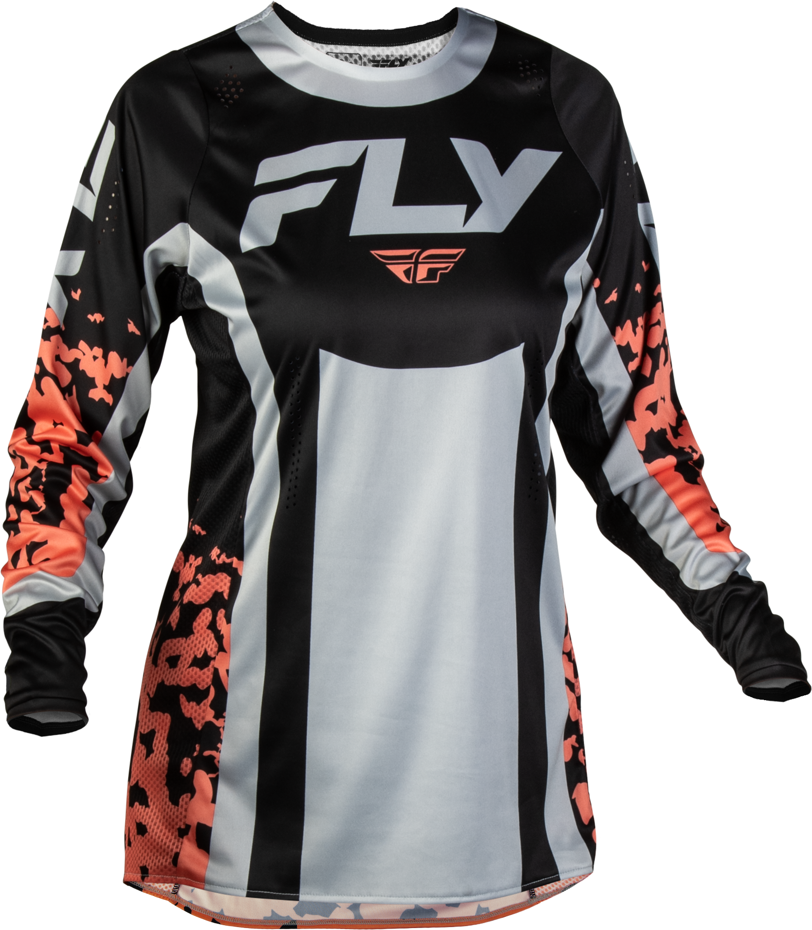 Women's Lite Flake Jersey Black/Light Grey/Coral 2x