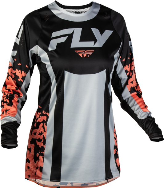 Women's Lite Flake Jersey Black/Light Grey/Coral 2x