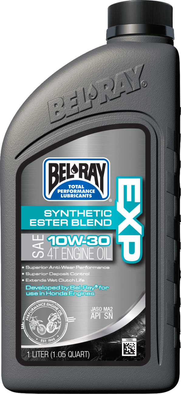BEL-RAY EXP Synthetic Blend 4T Oil 10W-30 - 1 Liter - Part 300894150160