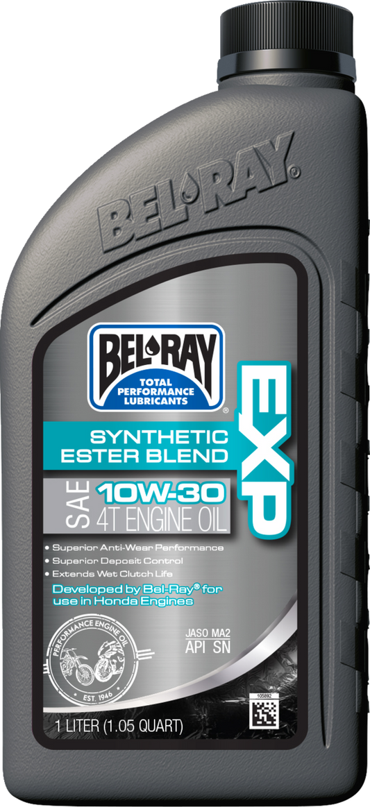BEL-RAY EXP Synthetic Blend 4T Oil 10W-30 - 1 Liter - Part 300894150160