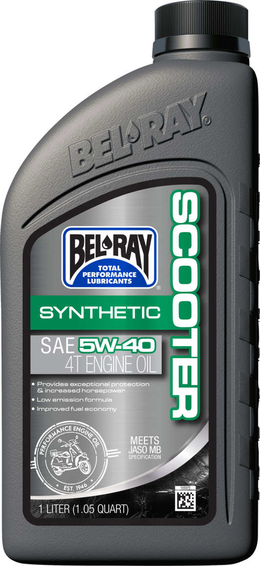 BEL-RAY Full Synthetic Scooter Oil 5W40 - 1 Quart - Part #303063150160