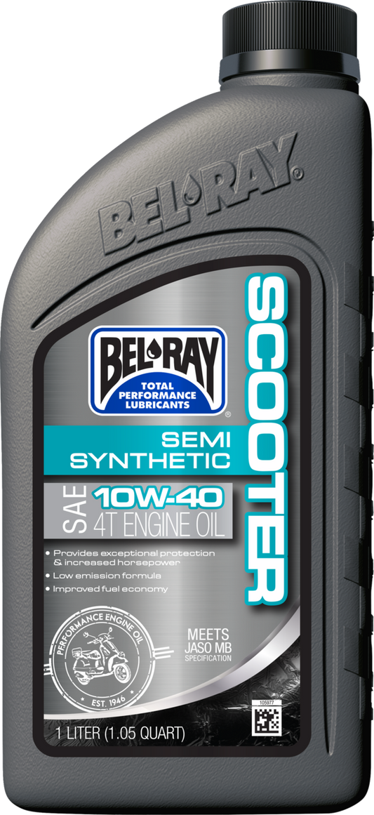 BEL-RAY Semi-Synthetic Scooter Oil 10W-40 - 1 Quart (Part No. 303064150160)