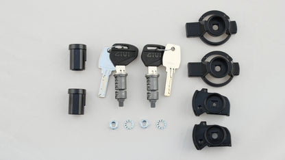 GIVI V35 Monokey Side Cases Pair with Security Lock Set - Matte Black for Yamaha FZ-07 and Honda VFR800F