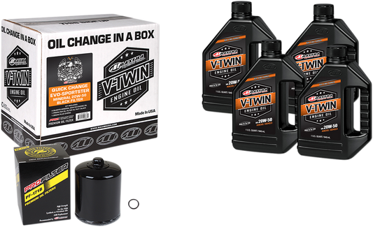 MAXIMA RACING OIL Evo/Sportster Quick Oil Change Kit with Black Filter - Part 90-069014PB