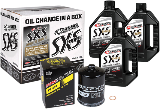 MAXIMA Racing Oil SXS Synthetic Oil Change Kit for Polaris - 5W-50, Part No. 90-189013