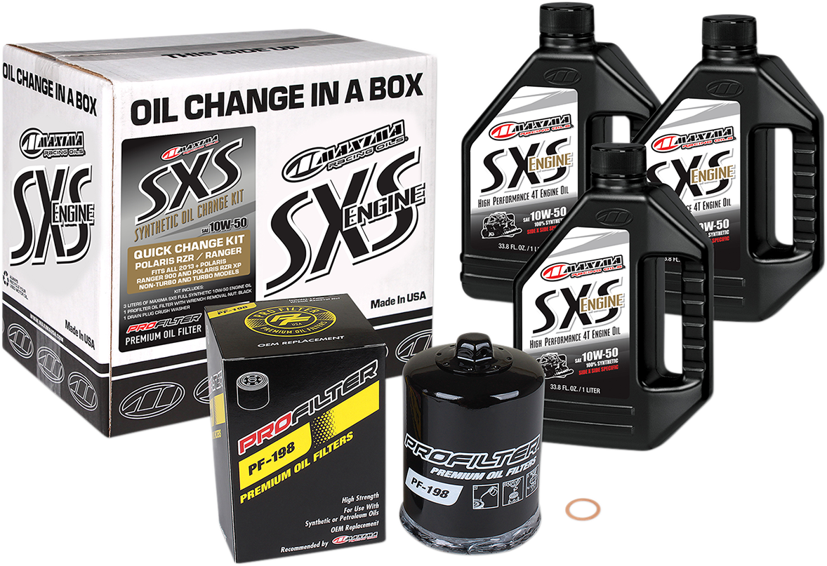 Maxima Racing Oil SXS Synthetic Oil Change Kit for Polaris - 10W-50, Part No. 90-219013
