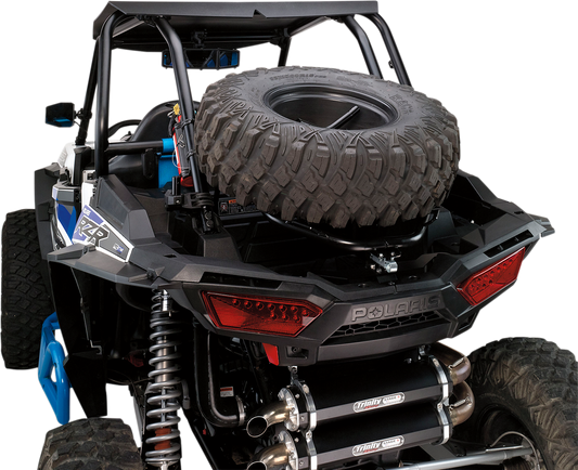 Moose Offroad Spare Tire Carrier for RZR 1512-0239 – Adjustable, Fits OEM Cages, Up to 30-Inch Wheels