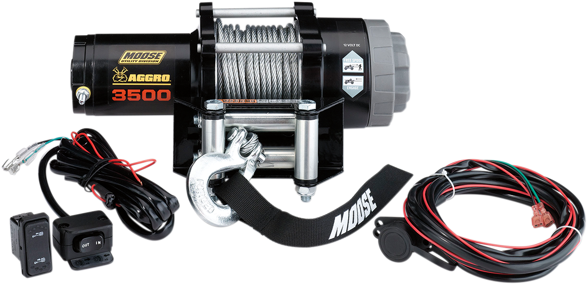 MOOSE OFFROAD 3500 lb Winch with Wire Rope and IP67 Waterproof Seal - Part 104308