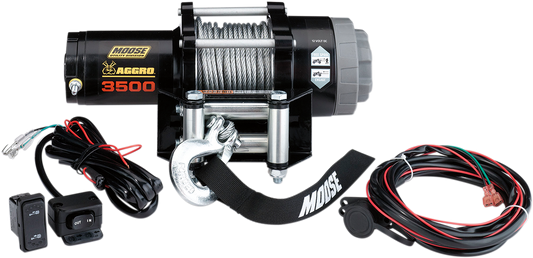 MOOSE OFFROAD 3500 lb Winch with Wire Rope and IP67 Waterproof Seal - Part 104308