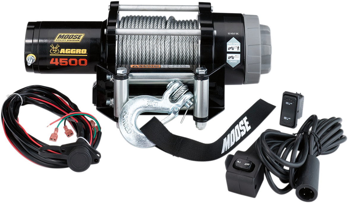 Moose Offroad 4500 lb Winch with Wire Rope and 50 ft Length - Model 104310
