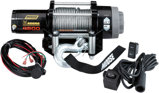 Moose Offroad 4500 lb Winch with Wire Rope and 50 ft Length - Model 104310
