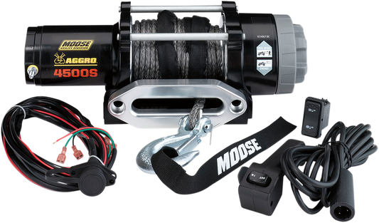 MOOSE OFFROAD 4500 lb Winch with Synthetic Rope - Model 104311